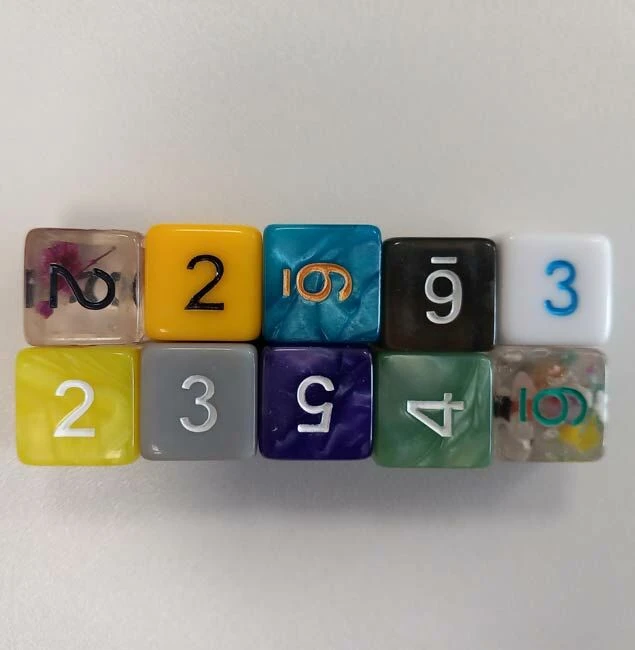 Dobbelstenen Met Cijfers (set Van 10) - Afbeelding 4