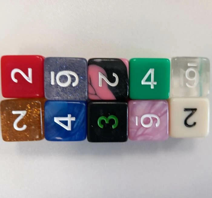 Dobbelstenen Met Cijfers (set Van 10) - Afbeelding 5