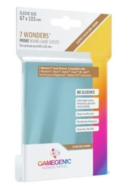 7 Wonders Sized Card Game Sleeves PRIME (67x103mm) Clear (80)