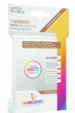 7 Wonders Sized Card Game Sleeves MATTE (67x103mm) Non-glare (80)